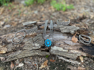 Turquoise & Colored Stone Cluster Pendants