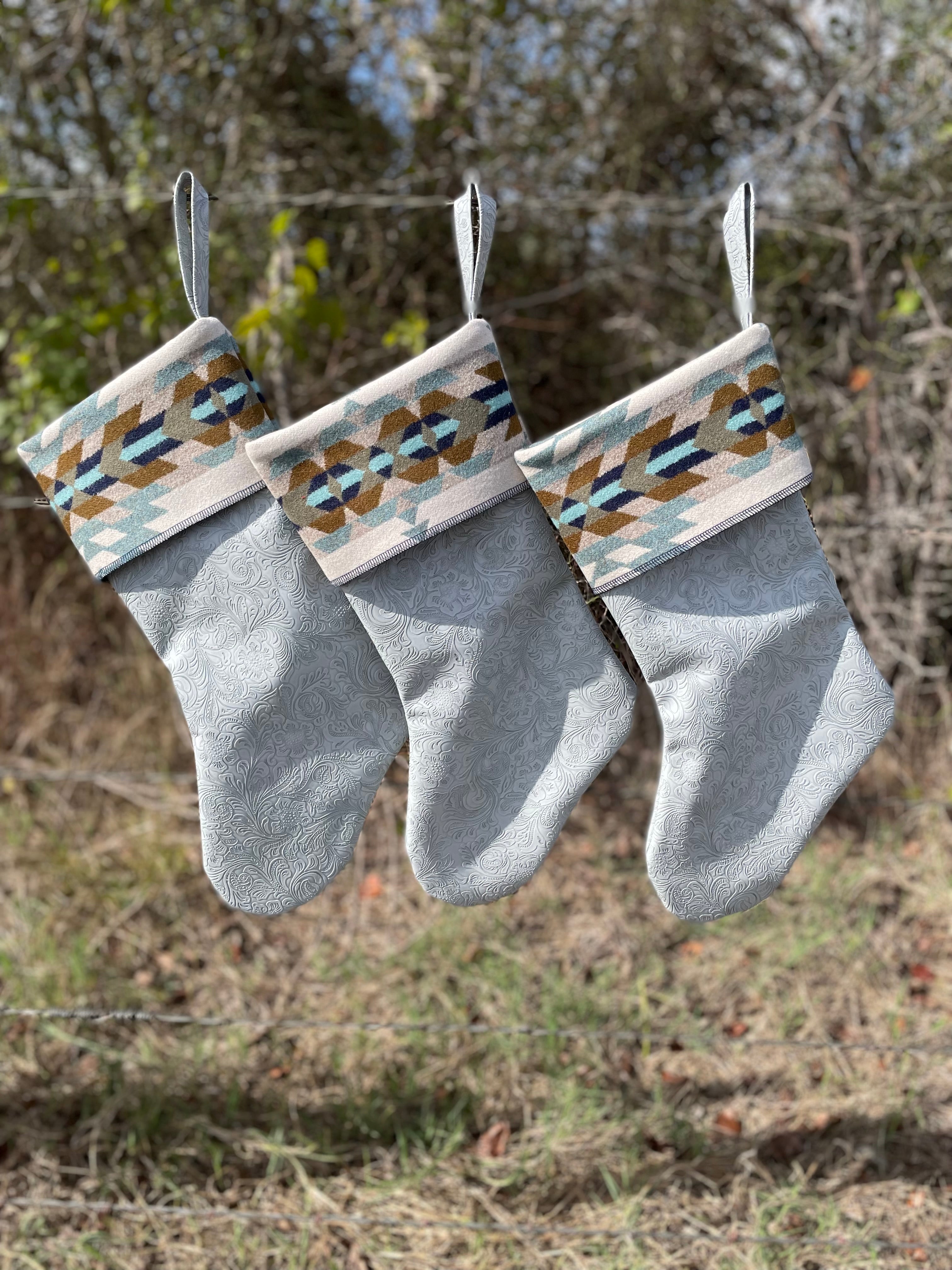 Neutral Christmas Stocking made from Pendleton high quality Wool