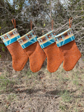 Load image into Gallery viewer, Christmas Stockings - Made with Pendleton® fabric accents and Faux Tooled Leather