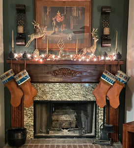 Christmas Stockings - Made with Pendleton® fabric accents and Faux Tooled Leather