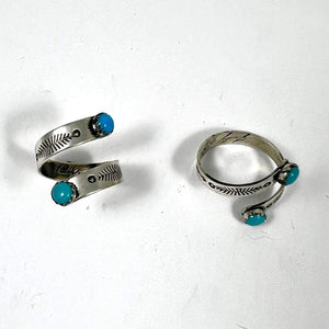 Turquoise 2 stone adjustable ring