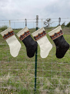 Christmas Stockings - Made with Pendleton® fabric accents and Faux Tooled Leather