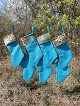 Load image into Gallery viewer, Christmas Stockings - Made with Pendleton® fabric accents and Faux Tooled Leather