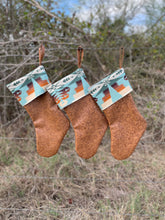 Load image into Gallery viewer, Christmas Stockings - Made with Pendleton® fabric accents and Faux Tooled Leather