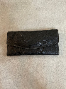 Tooled Cut-Out Round Leather Purses